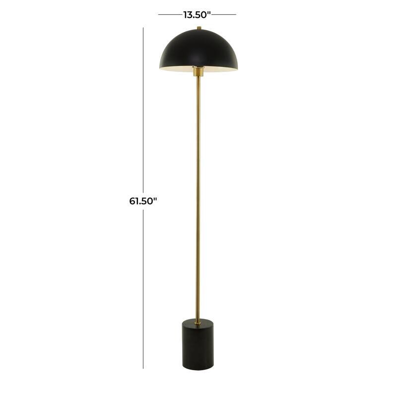 Black Metal Contemporary Floor Lamp - 14"W x 14"L x 62"H