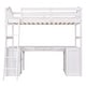 preview thumbnail 3 of 23, Twin Size Wooden Loft Bed with Desk, 2 Drawers, Cabinet, 4 Shelves, Full-Length Guardrail