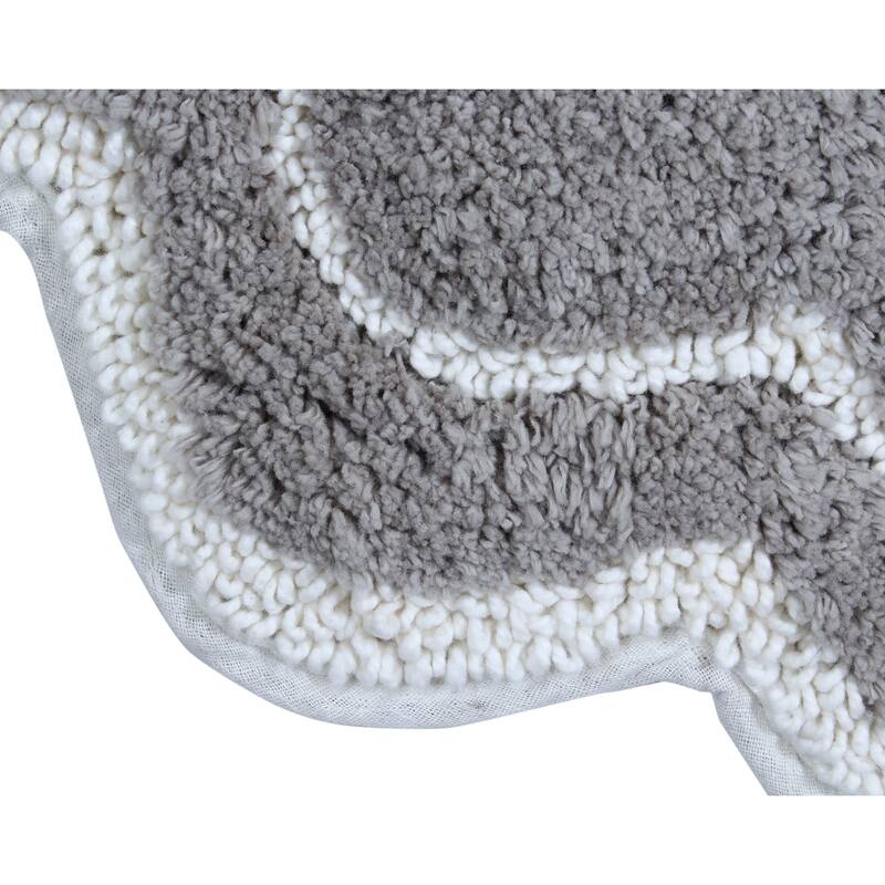 Allure Collection 100% Cotton Non-Slip Bathroom Rug Set, 3 Piece Machine Washable- Bathroom Rug, Bath Rug, U Shaped Contour