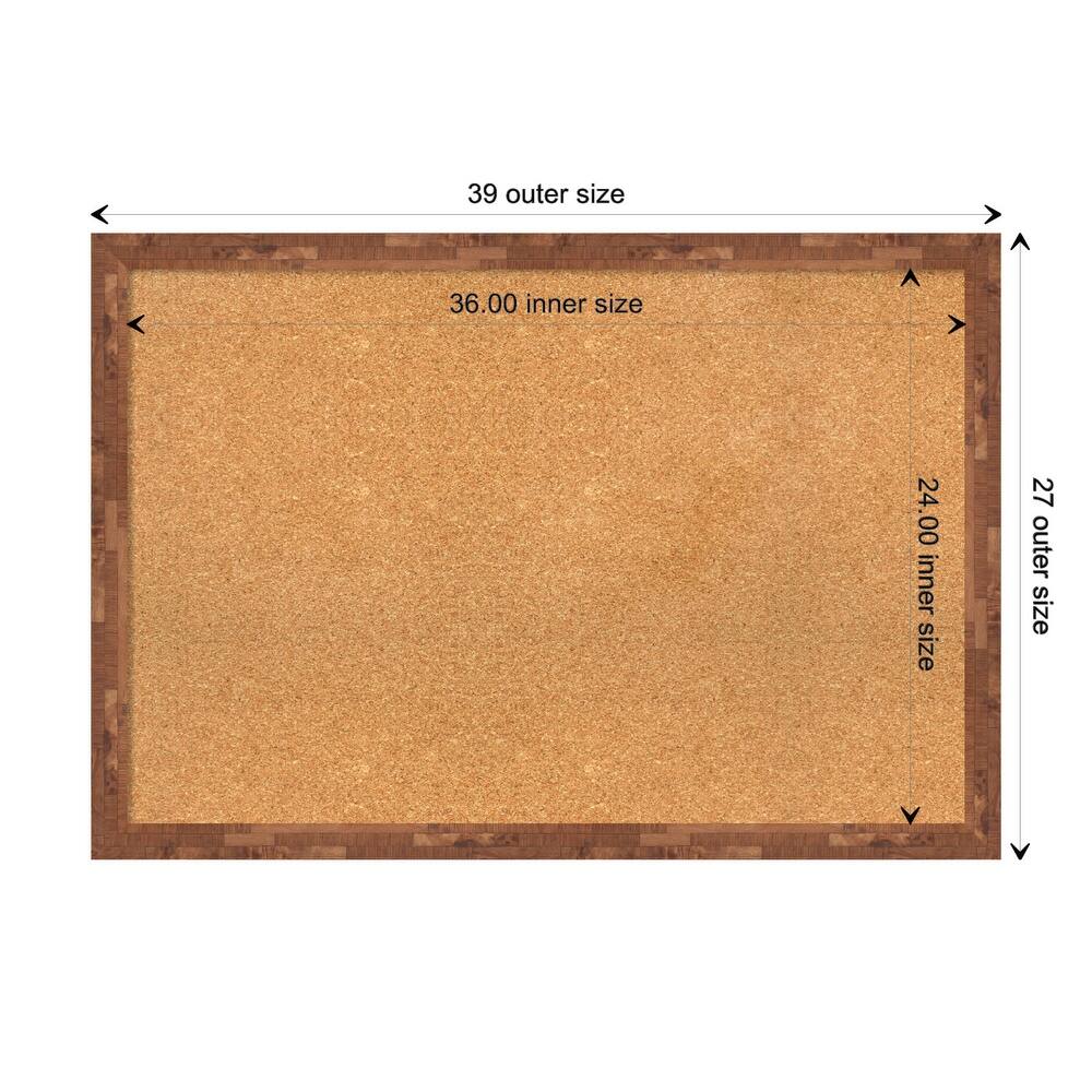 Fresco Wood Framed Natural Corkboard Bulletin Board