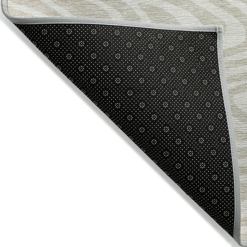 Machine Washable Indoor/ Outdoor Abstract Modern Chantille Rug