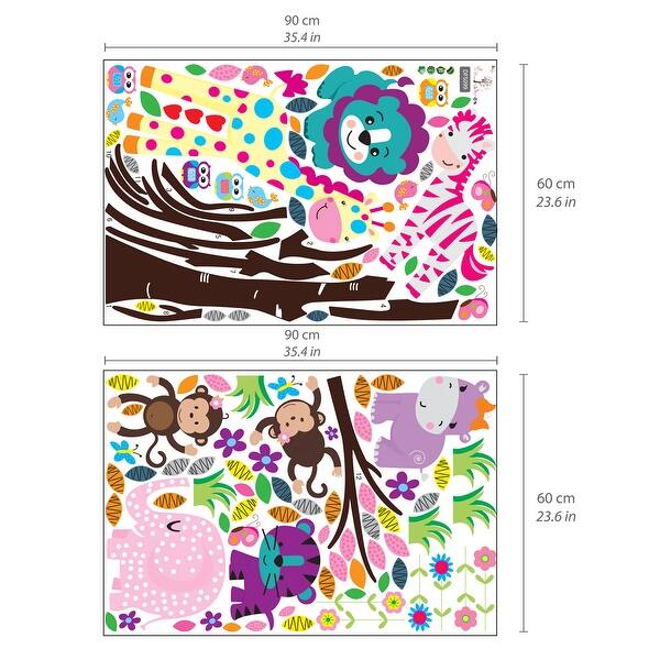 dimension image slide 0 of 2, Walplus Happy Animal Numbering Letters Kids Wall Sticker Nursery Decor