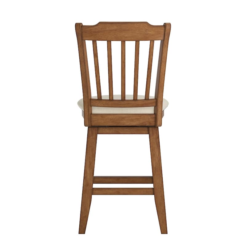 Eleanor Slat Back Wood Swivel Stool by iNSPIRE Q Classic