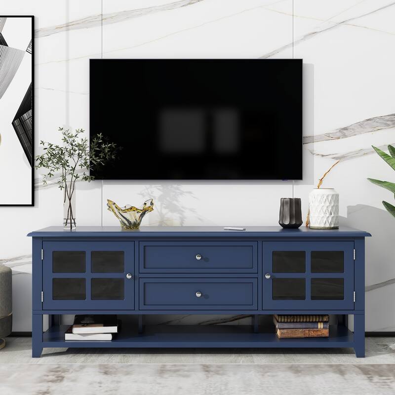 Blue 59.1" Modern TV Stand with Storage for 60" TVs - Blue