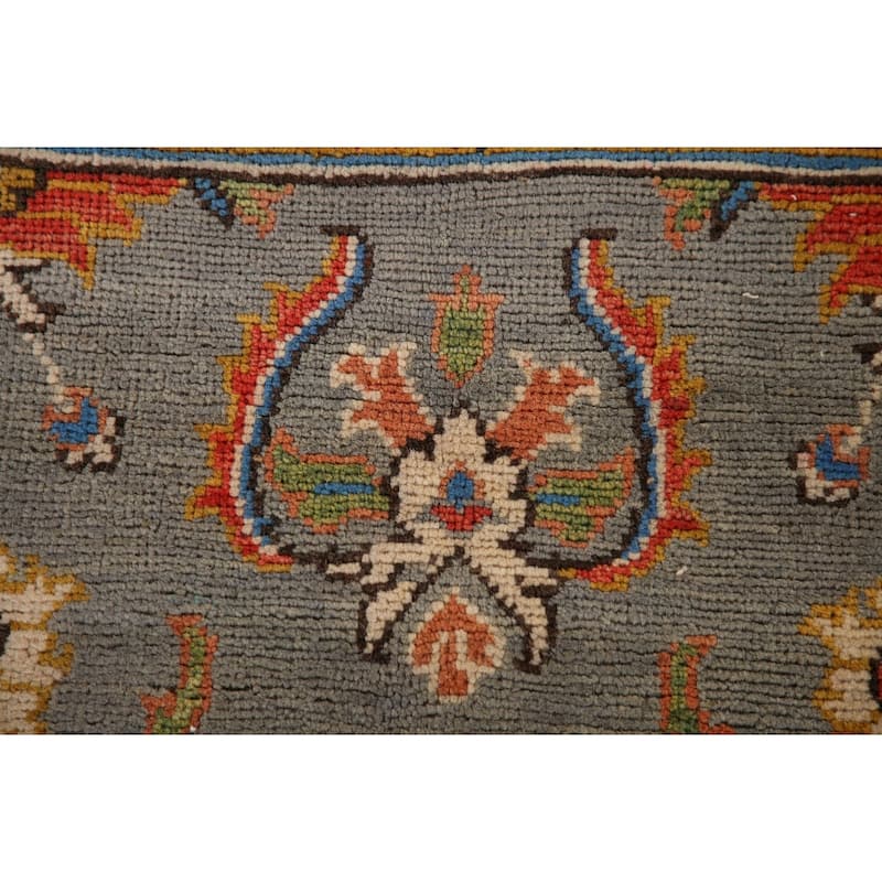 Gray Kazak Oriental Area Rug Hand-Knotted Wool Carpet - 4'1"x 6'4"