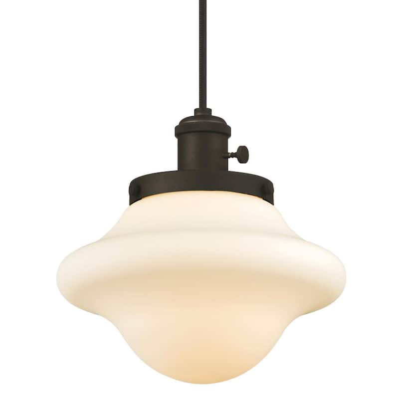 Westinghouse Lighting Wanda One-Light Indoor Mini Pendant with Turn Knob, Oil Rubbed Bronze Finish with Frosted Opal Glass