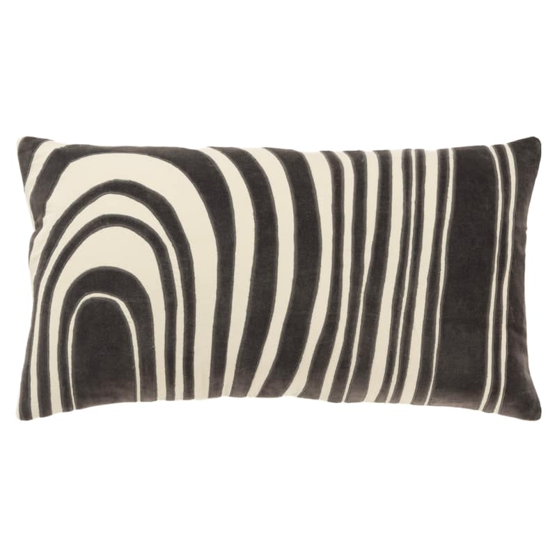 Rizzy Home Contemporary Pillow Cover - 14"x26" - Gray