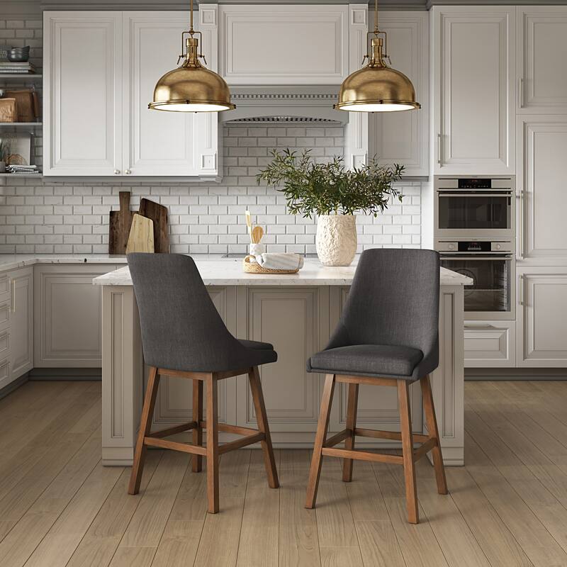 Luca Counter Height Bar Stool, Set of 2 - Charcoal