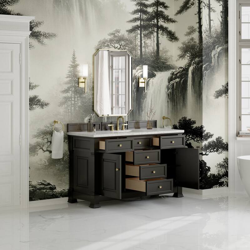 Brookfield 60" Single Vanity, Black Onyx w/FreePower Wireless Charger
