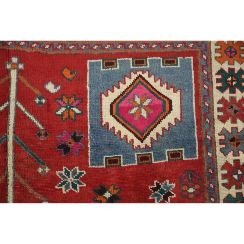 Hand Knotted Oriental 100% Wool Carpet Traditional Tribal Red Bakhtiari Area Rug - 9' 1'' X 4' 10''