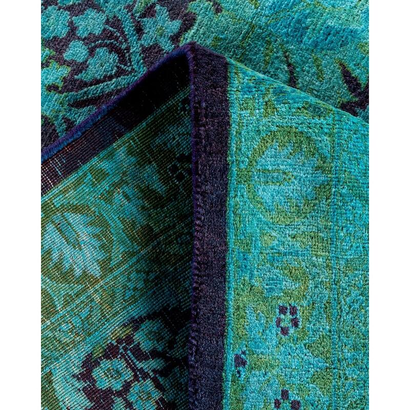 Fine Vibrance One-of-a-Kind Hand-Knotted Area Rug - Blue, 8' 0" x 10' 7" - 8' 0" x 10' 7"