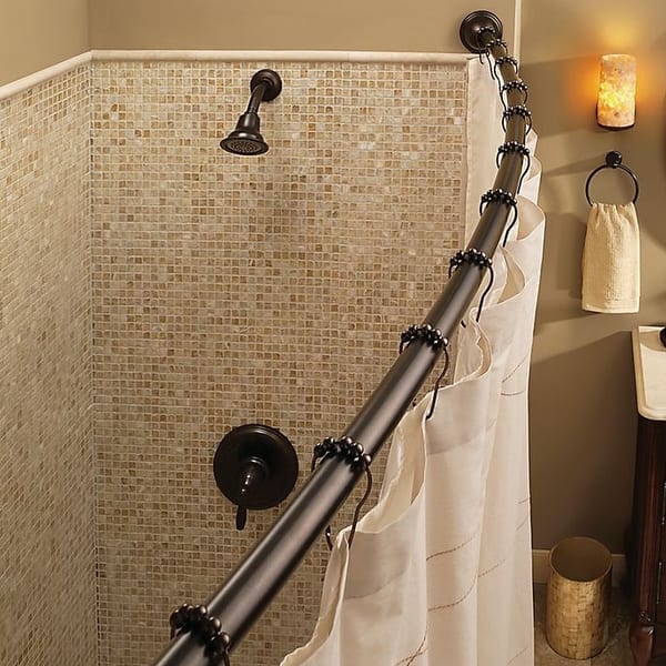 Swcorp AC-AZSR88ORB 48-88 in. Anzzi Shower Curtain Rod with Shower Hooks in Oil Rubbed Bronze