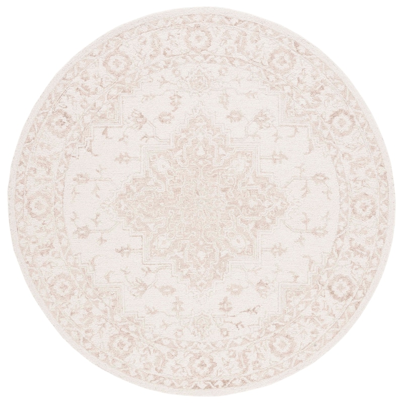 SAFAVIEH Handmade Metro Aloys Oriental Wool Rug - 6' Round - Beige/Ivory