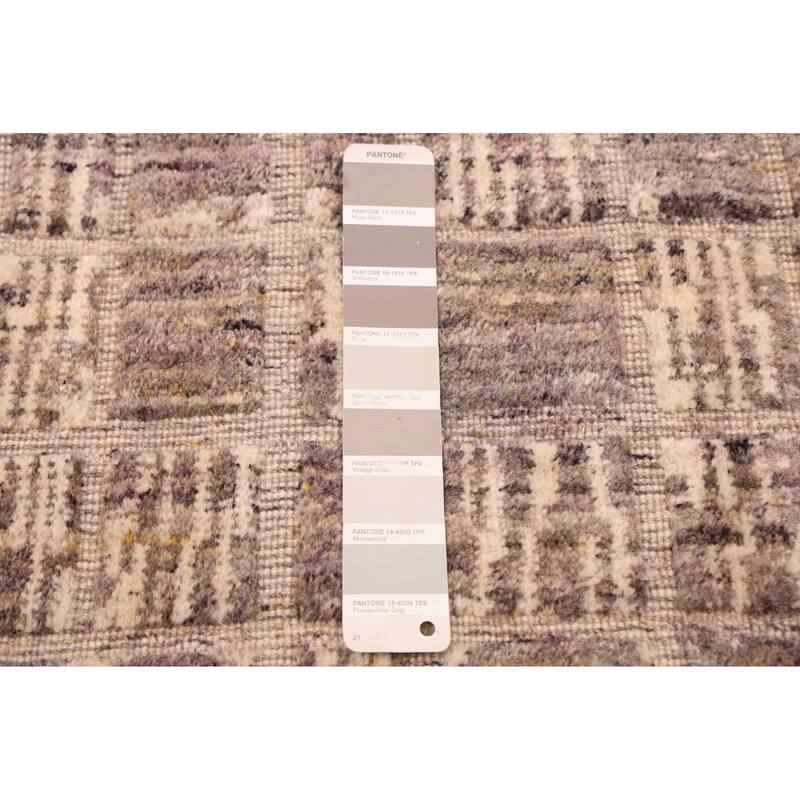 ECARPETGALLERY Hand Loomed Elysian Taupe Wool Rug - 8'0 x 10'0