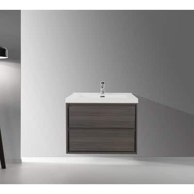 Sage 24" wall mounted bathroom vanity with single basin acrylic top
