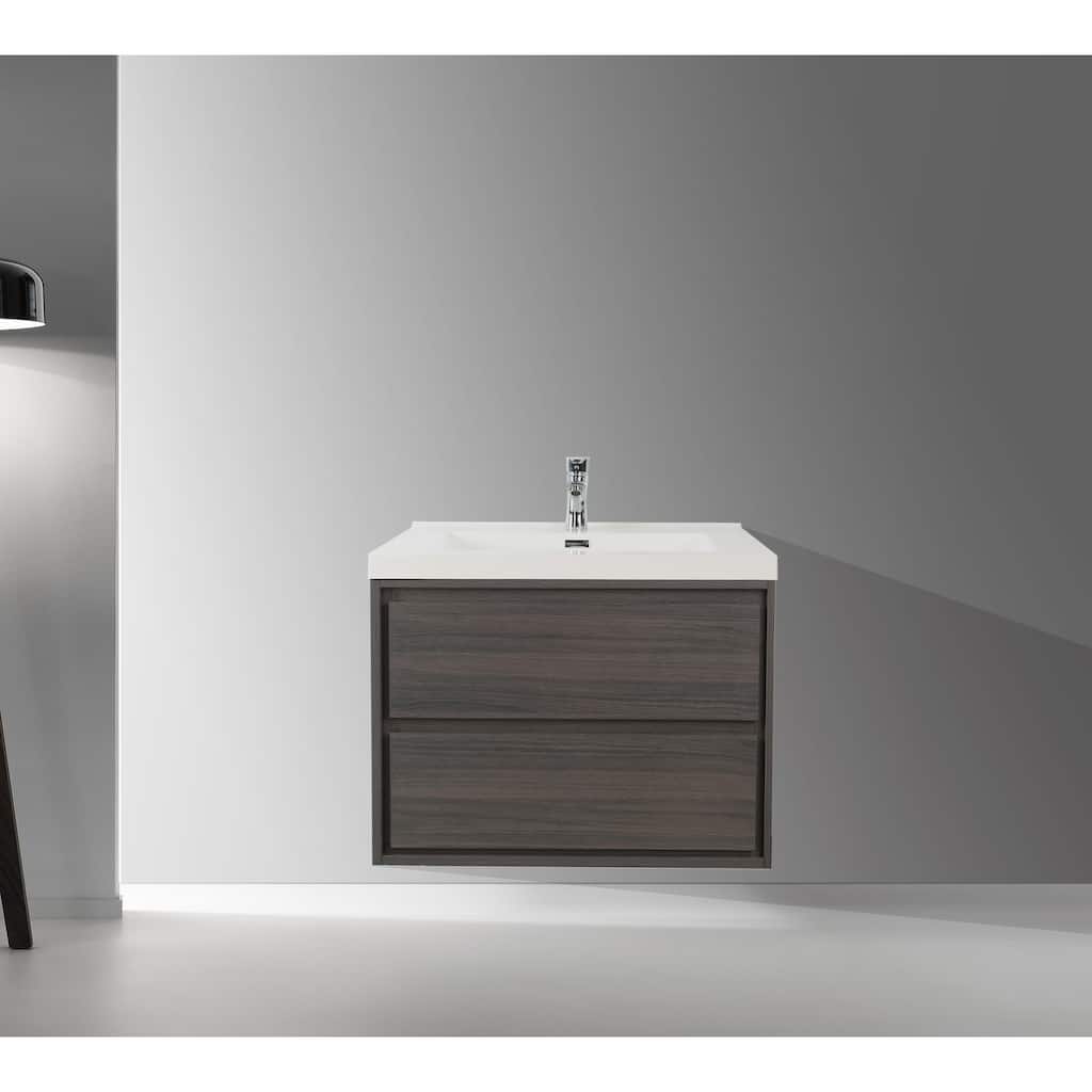 Sage 24" wall mounted bathroom vanity with single basin acrylic top
