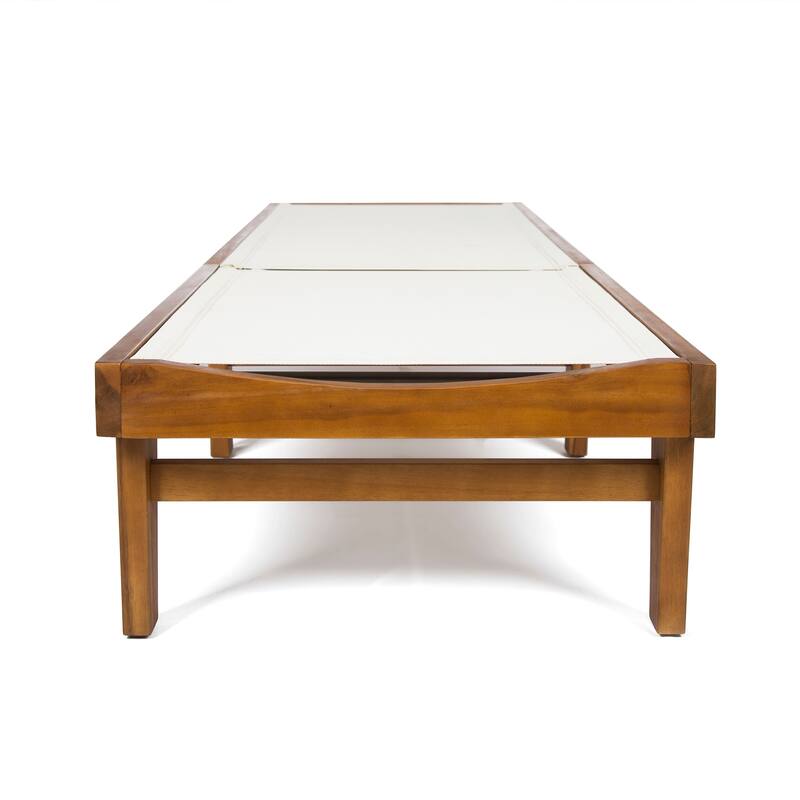 Summerland Outdoor Acacia/Mesh Chaise Lounge by Christopher Knight Home