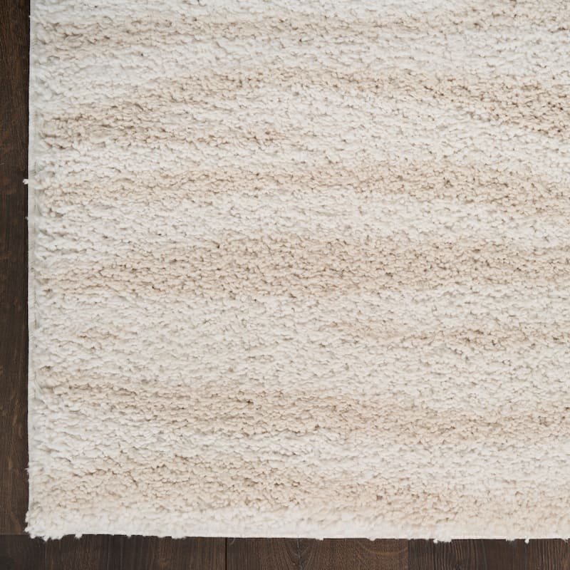 Nourison Modern Shag Indoor only Abstract Area Rug - 5' 3" x 7' - Ivory/Beige - Rectangle