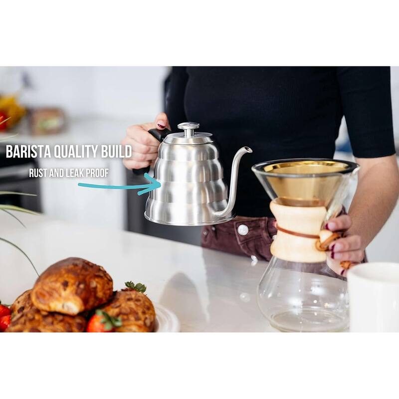 Barista Warrior Gooseneck Kettle for Pour Over Coffee and Tea with