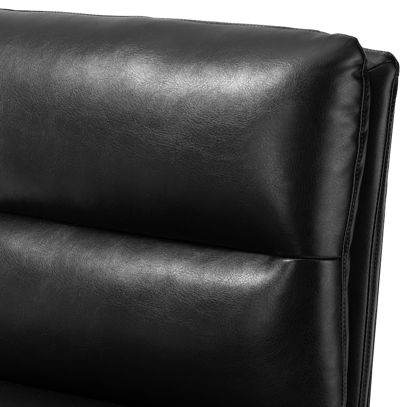 Glitzhome Set of 2 30.25"H Modern Ergonomic PU Accent Armless Chair