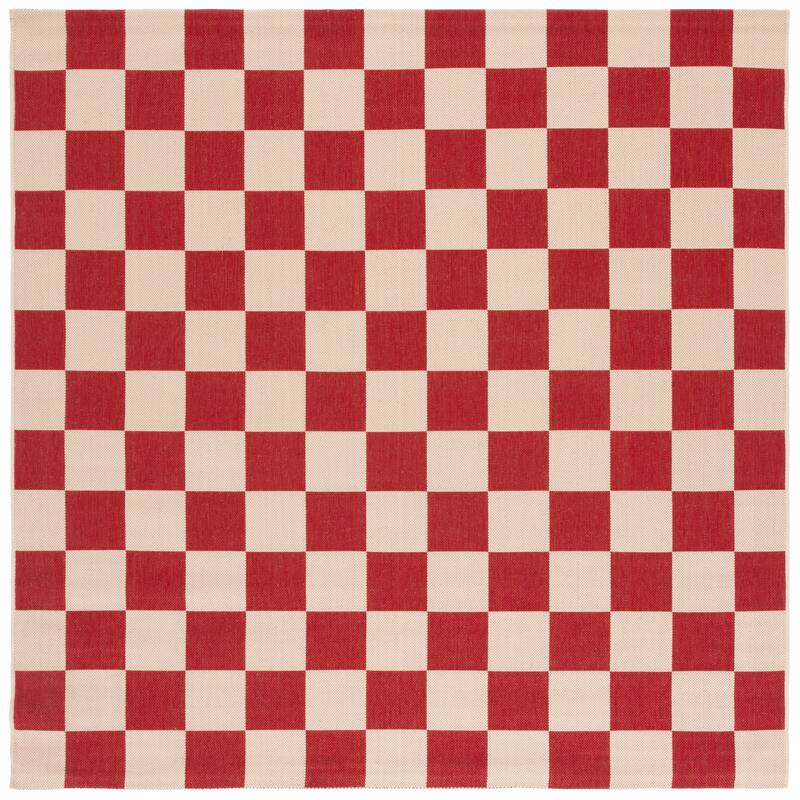 SAFAVIEH Courtyard Eveli Transitional Rug - 2'7" Square - Red/Beige