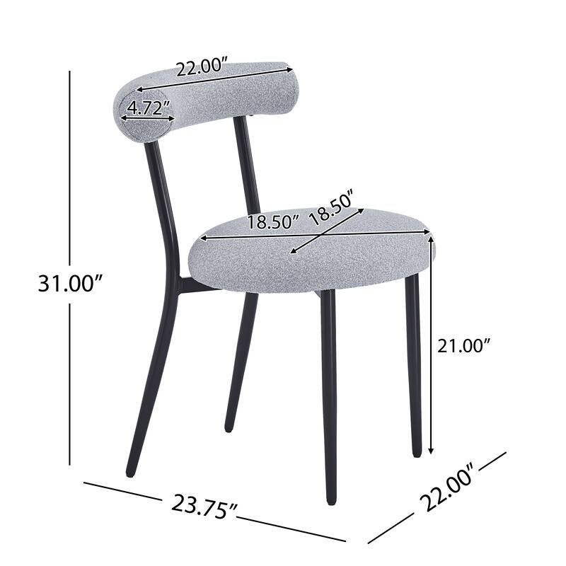 Bia Modern Iron Upholstered Dining Chairs by Christopher Knight Home