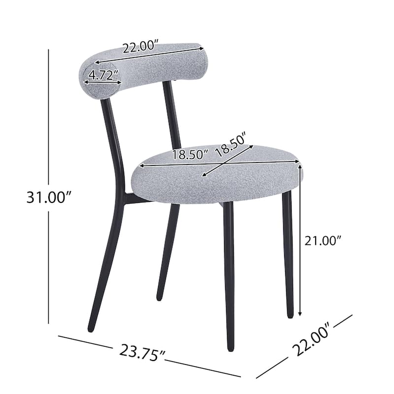 Roomfitters Modern Dining Chair Set of 2, Padded Back and Seat, Sleek Metal Frame