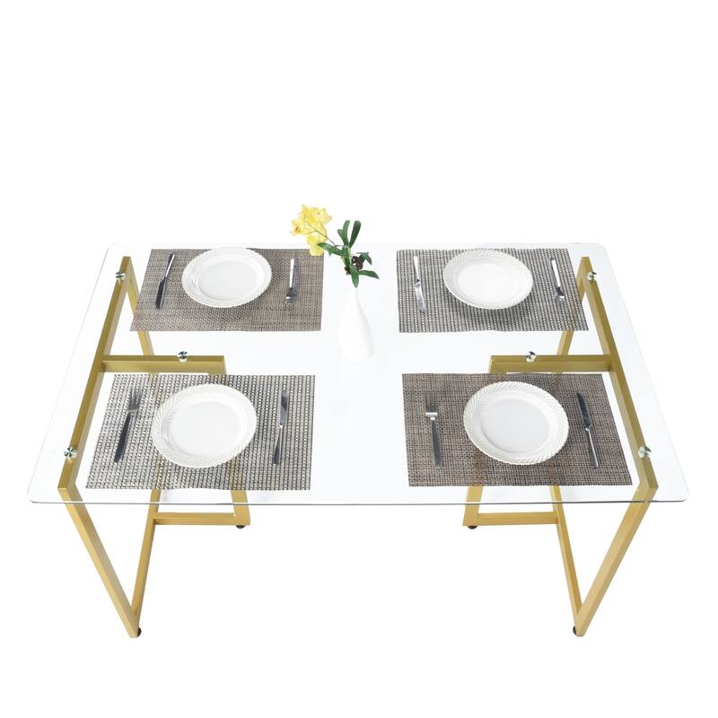 Homy Casa 55'' W Rectangular Transparency Dining Table