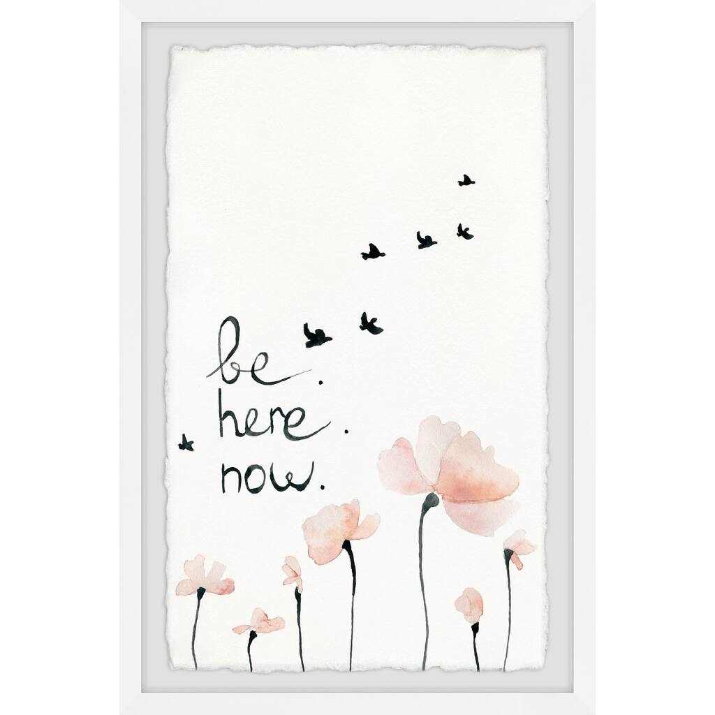 Be Here Now III Framed Wall Art, Elegant Home Touch - Sophisticated Artwork for Refined Décor