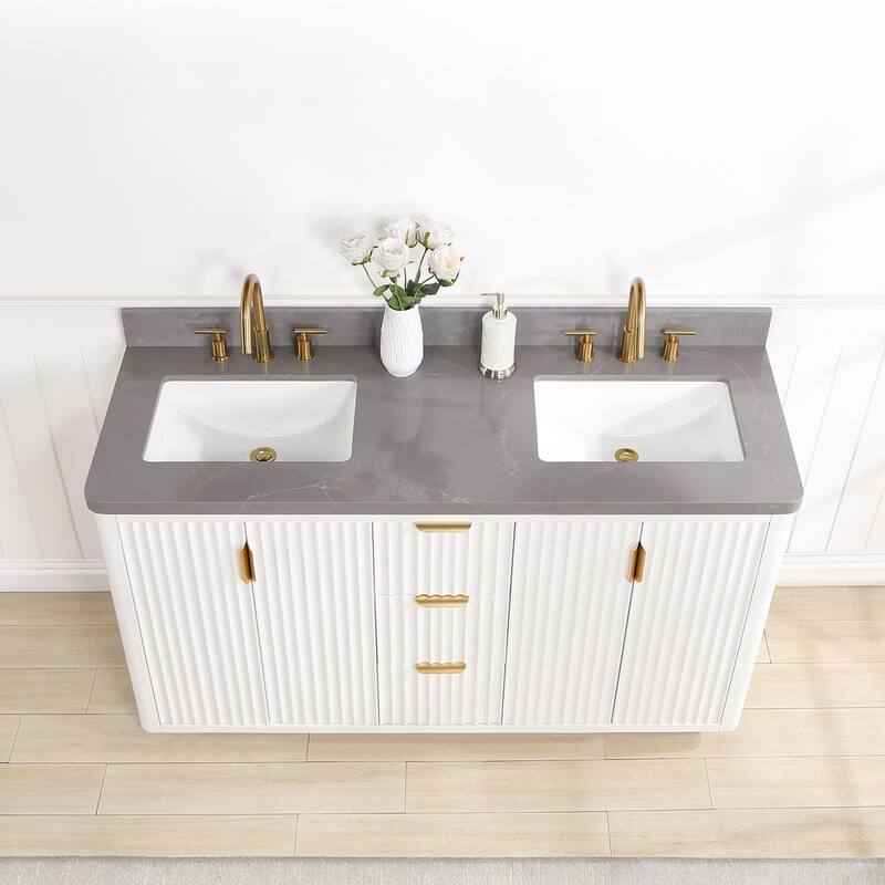 Miseno MV-NM-704160M Cadiz 60" Free Standing Double Basin Vanity Set