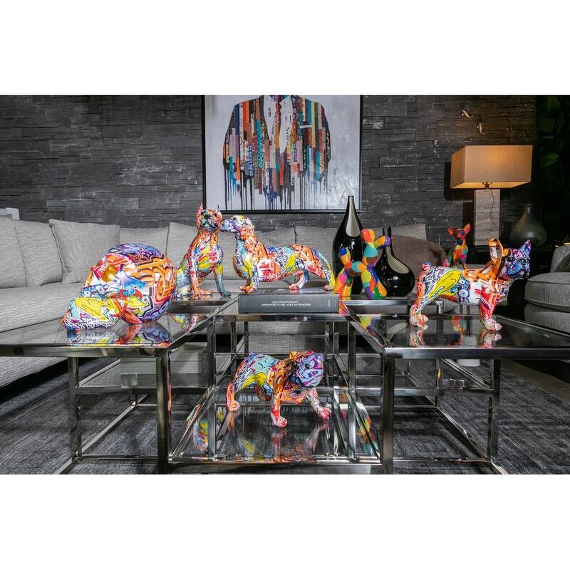 Interior Illusions Plus Street Art Bull Dog with Leg Up - 10.5" long