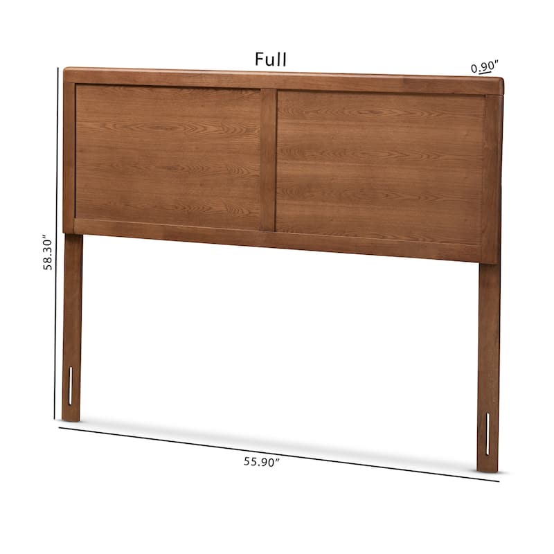 King Size Headboard Walnut Brown Wood - Adjustable, Predrilled, Sturdy - Home Bedroom Decor