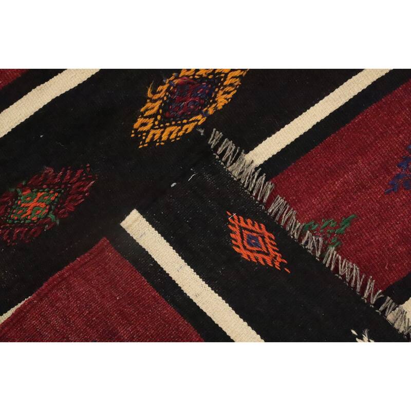 Hand Woven Oriental 100% Wool Carpet Southwestern Tribal Multi-Colored Kilim Area Rug - 10' 1'' X 5' 6''