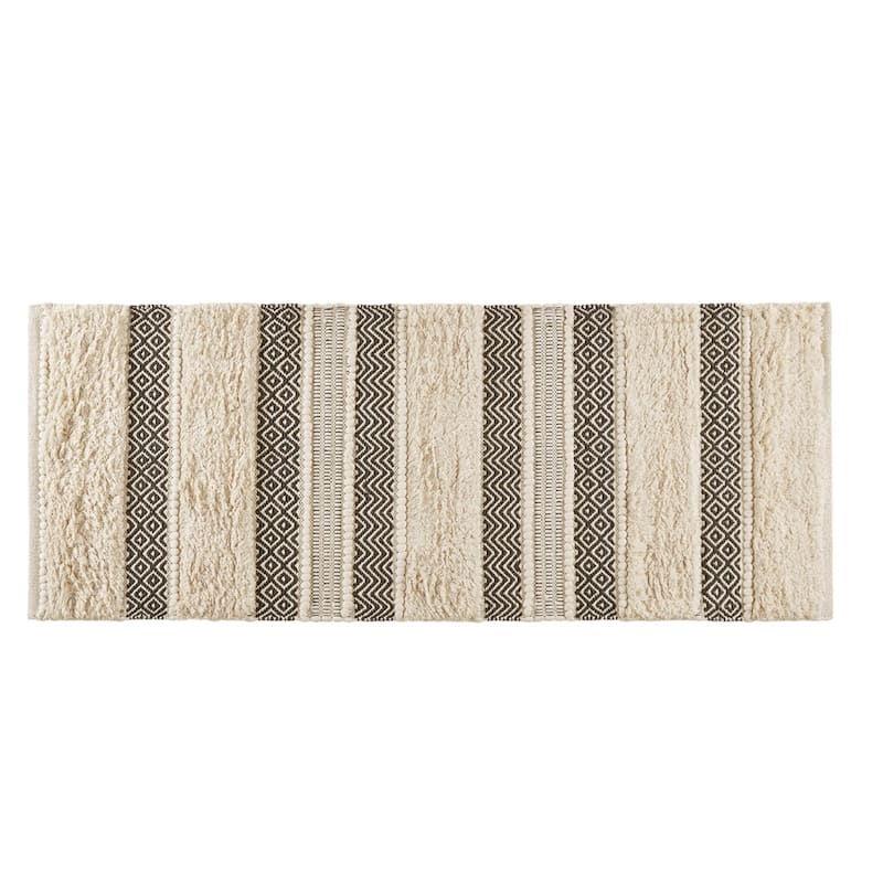 INK+IVY Asher Woven Texture Stripe Bath Rug