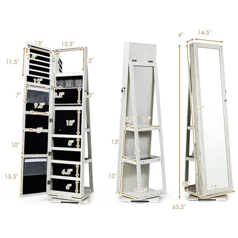 Armoire Jewelry Cabinet Standing Jewelry Organizer