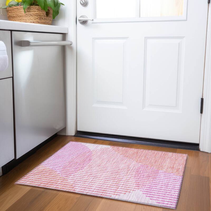 Premium Washable Super Soft Modern Allure Mayfield Rug - Pink - 1'8" x 2'6"