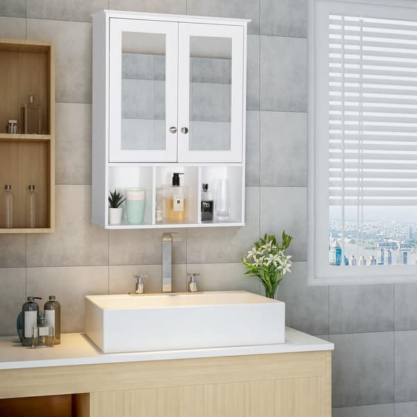 Organize It All Chrome 2-Tier Metal Wall Mount Bathroom Shelf (19-in x  20-in x 10-in)