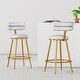 preview thumbnail 2 of 16, Christopher Knight Home - Oliver velvet 27.65-Inch Counter Stool with Iron Frame, Set of 2