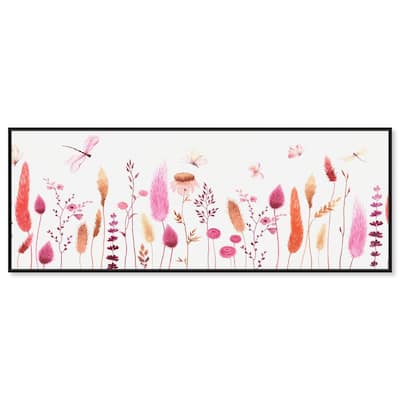 Dried Floral Dragonfly Panoramic Canvas by Art Remedy