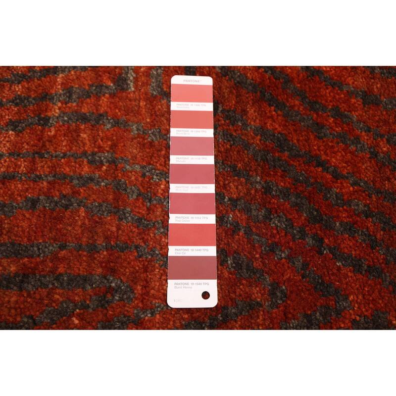 ECARPETGALLERY Hand-knotted Peshawar Ziegler Rust Wool Rug - 4'11 x 6'9