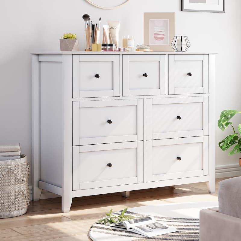 7-Drawer Dresser, Stylish Wood Storage Organizer