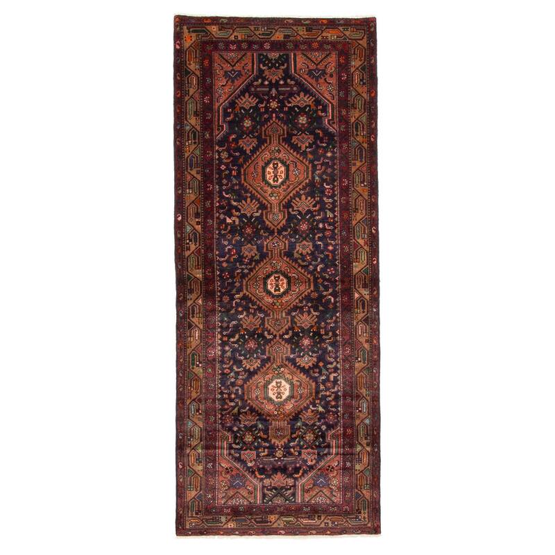 ECARPETGALLERY Hand-knotted Konya Anatolian Dark Navy Wool Rug - 3'5 x 8'10