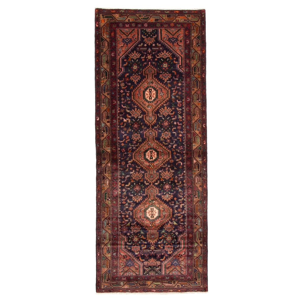 ECARPETGALLERY Hand-knotted Konya Anatolian Dark Navy Wool Rug - 3'5 x 8'10