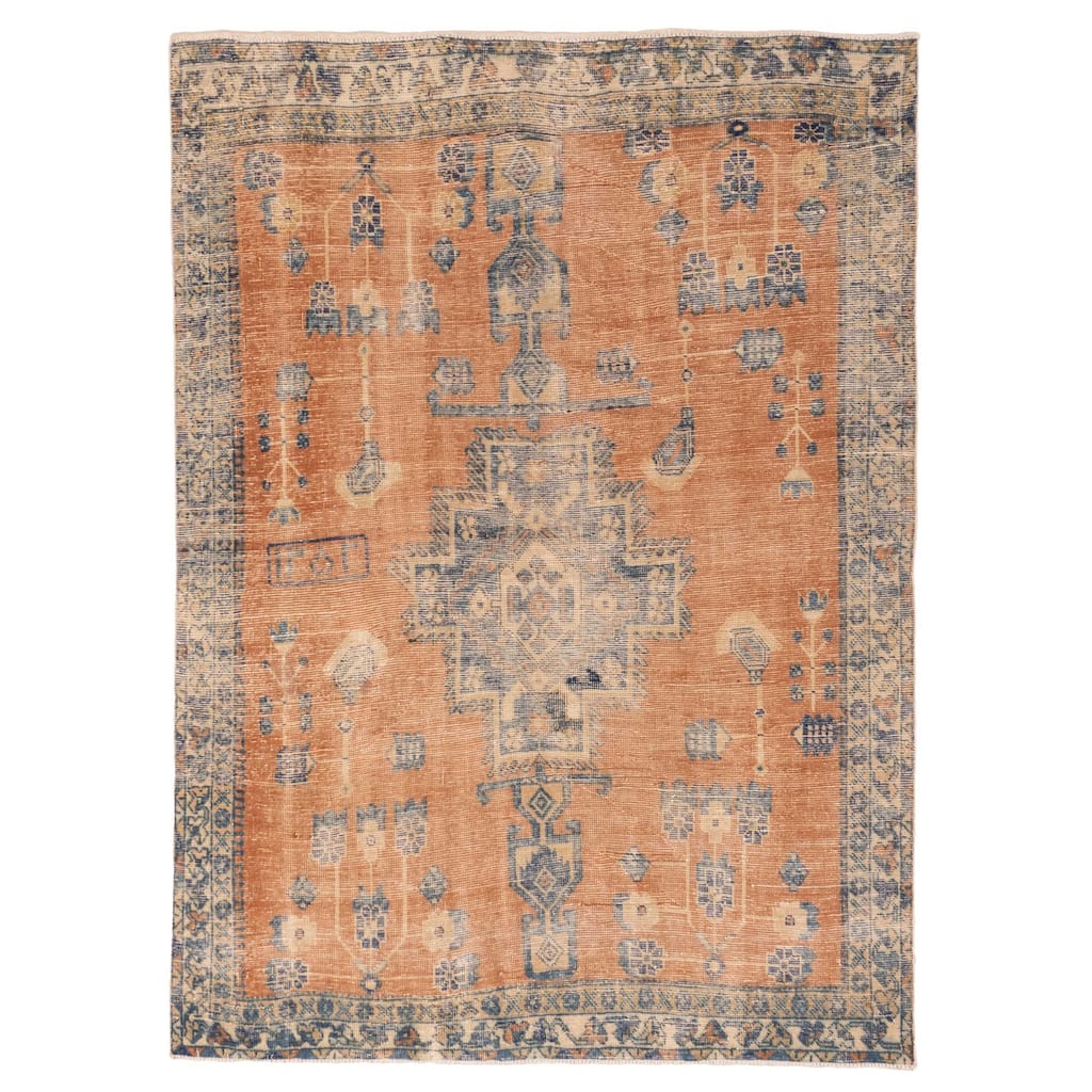 ECARPETGALLERY Hand-knotted Antalya Vintage Copper Wool Rug - 4'6 x 6'0