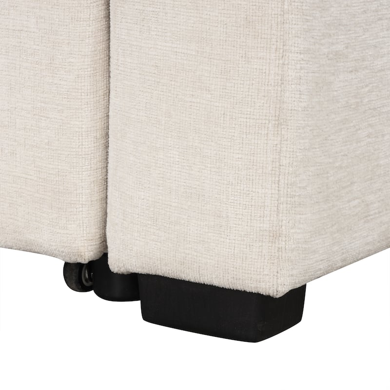 Roomfitters Convertible U-Shaped Sectional Sofa Bed with Pull-Out Sleeper for Living Room