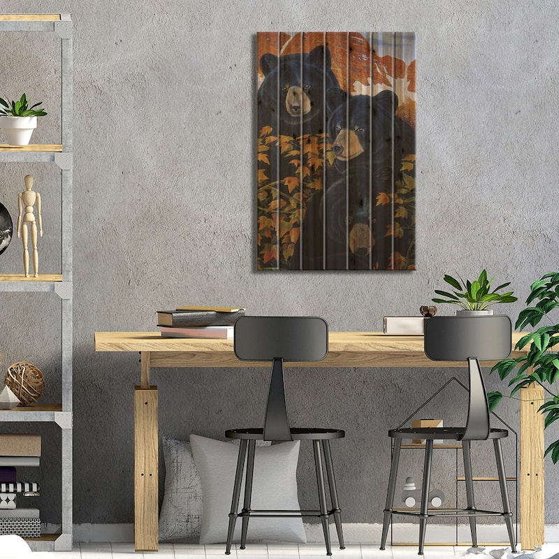 Threes Trouble Print On Wood by Graeme Stevenson - Multi-Color