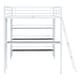 preview thumbnail 10 of 11, Full Size Loft Metal Bed with 3 Layers of Shelves and Desk, White