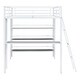 preview thumbnail 17 of 34, Stylish Metal Loft Bed Frame with 3 Layers of Shelves, Desk, Whiteboard, Ladder and Guardrails, Large Space Underneath