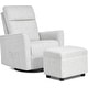 preview thumbnail 1 of 5, Evolur Aria Upholstered Plush Seating Glider Swivel with Ottoman - Fog Grey Fog Grey
