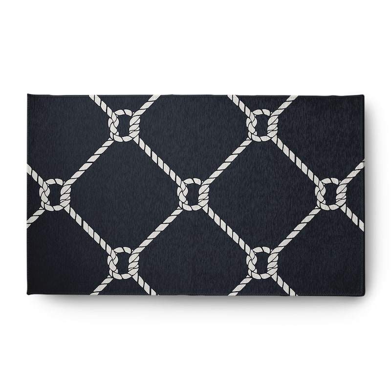Ahoy Nautical Chenille Rug - Shark Blue - 3' x 5'